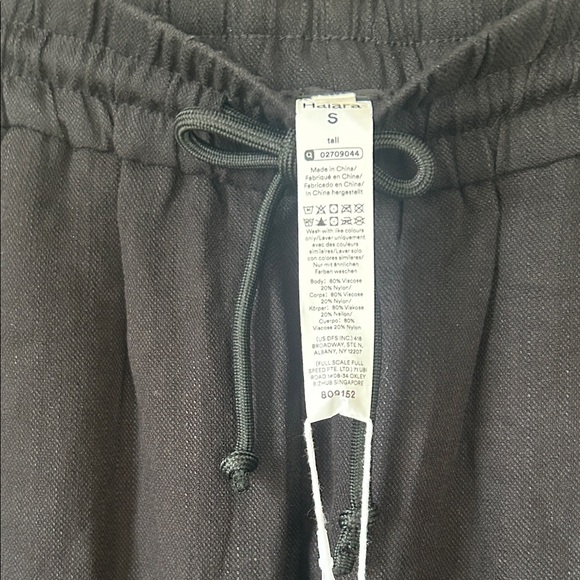 HALARA Black Wide-Leg Linen like Pants Size Small Tall - Picture 6 of 11